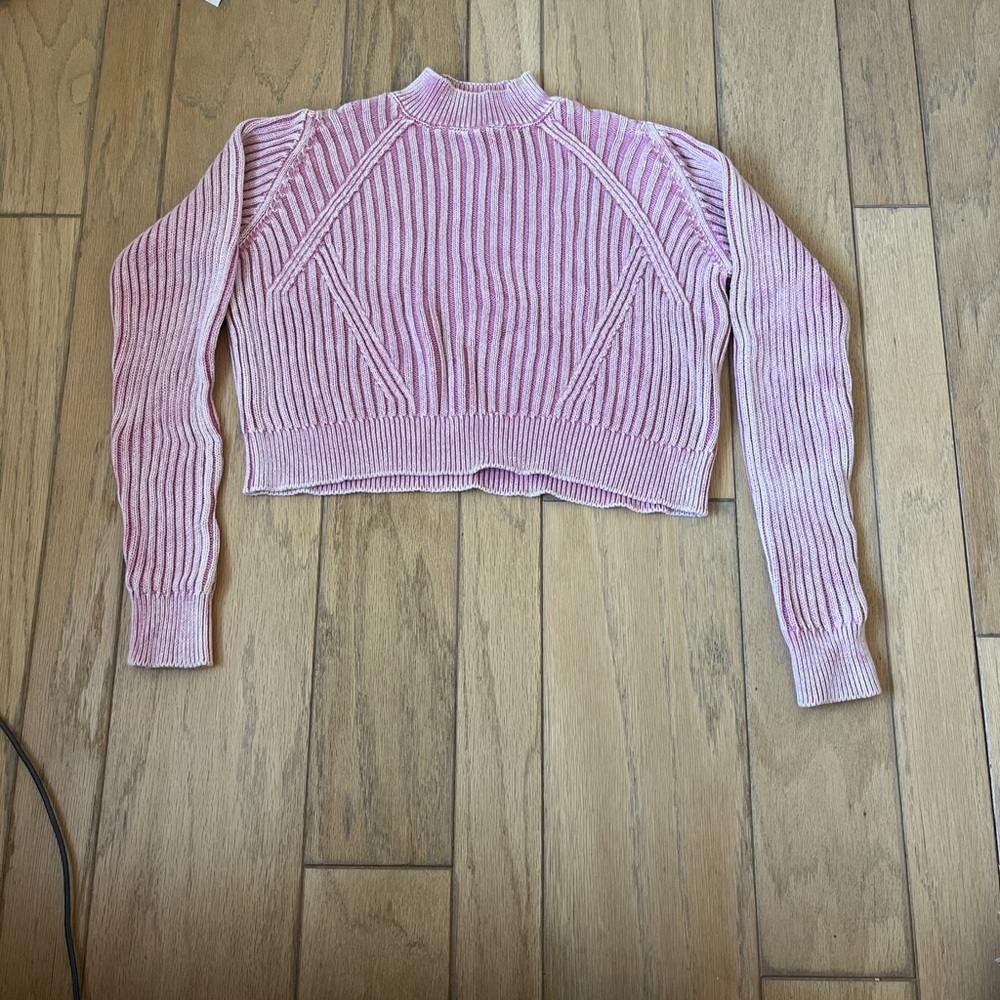 cropped mock neck sweater